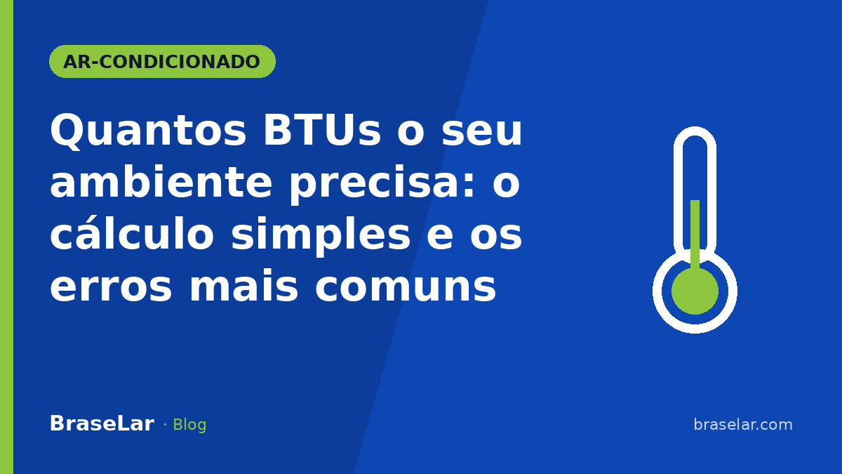 Quantos BTUs o seu ambiente precisa: o cálculo simples e os erros mais comuns