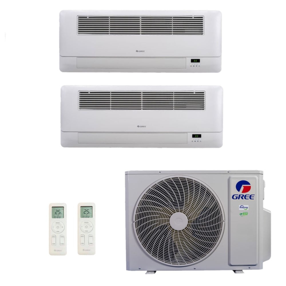 Ar-Condicionado Multi Split Inverter R-32 Gree 30.000 BTUs (2 Evaporadoras Cassete 1 Via 22.000 BTUs) Quente e Frio 220V