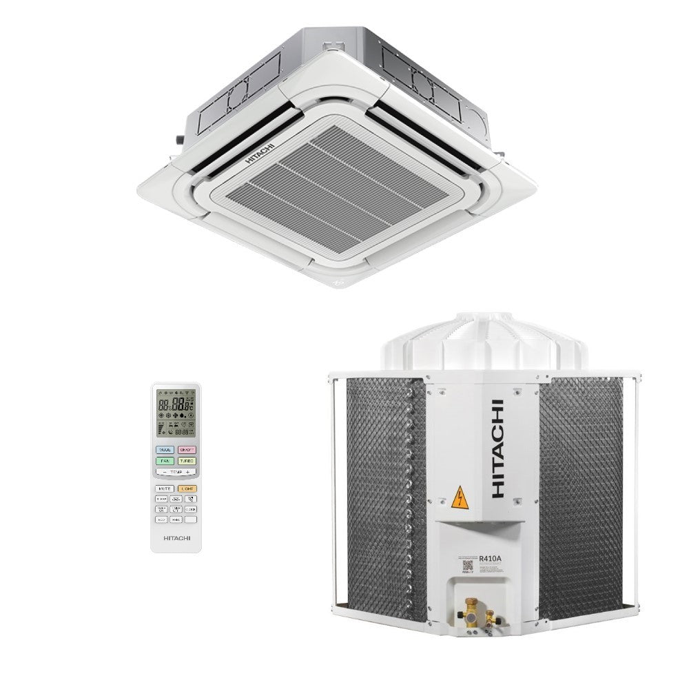 Ar-Condicionado Split Cassete 4 Vias Hitachi Air Core 36.000 BTUs Só Frio 220V Monofásico - AVARIA DE EMBALAGEM