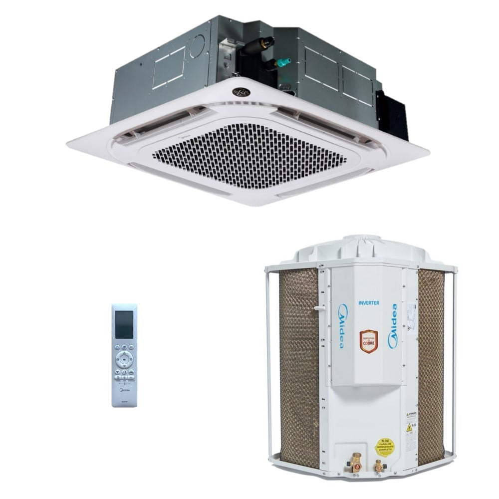 Ar-Condicionado Split Cassete Inverter 4 Vias Midea Connect 24.000 BTUs R-32 Só Frio 220V Monofásico