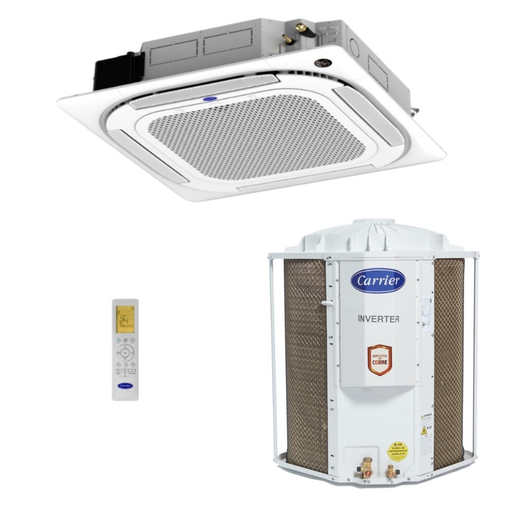 Ar-Condicionado Split Cassete Inverter 4 Vias Carrier Connect 48.000 BTUs R-32 Só Frio 220V Monofásico
