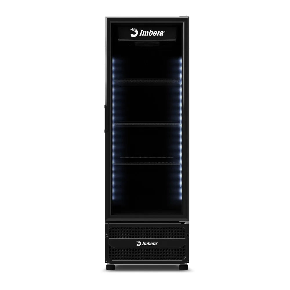 Expositor Vertical Imbera 453 Litros Inverter Porta de Vidro Full Black Preto VRS16 - Bivolt