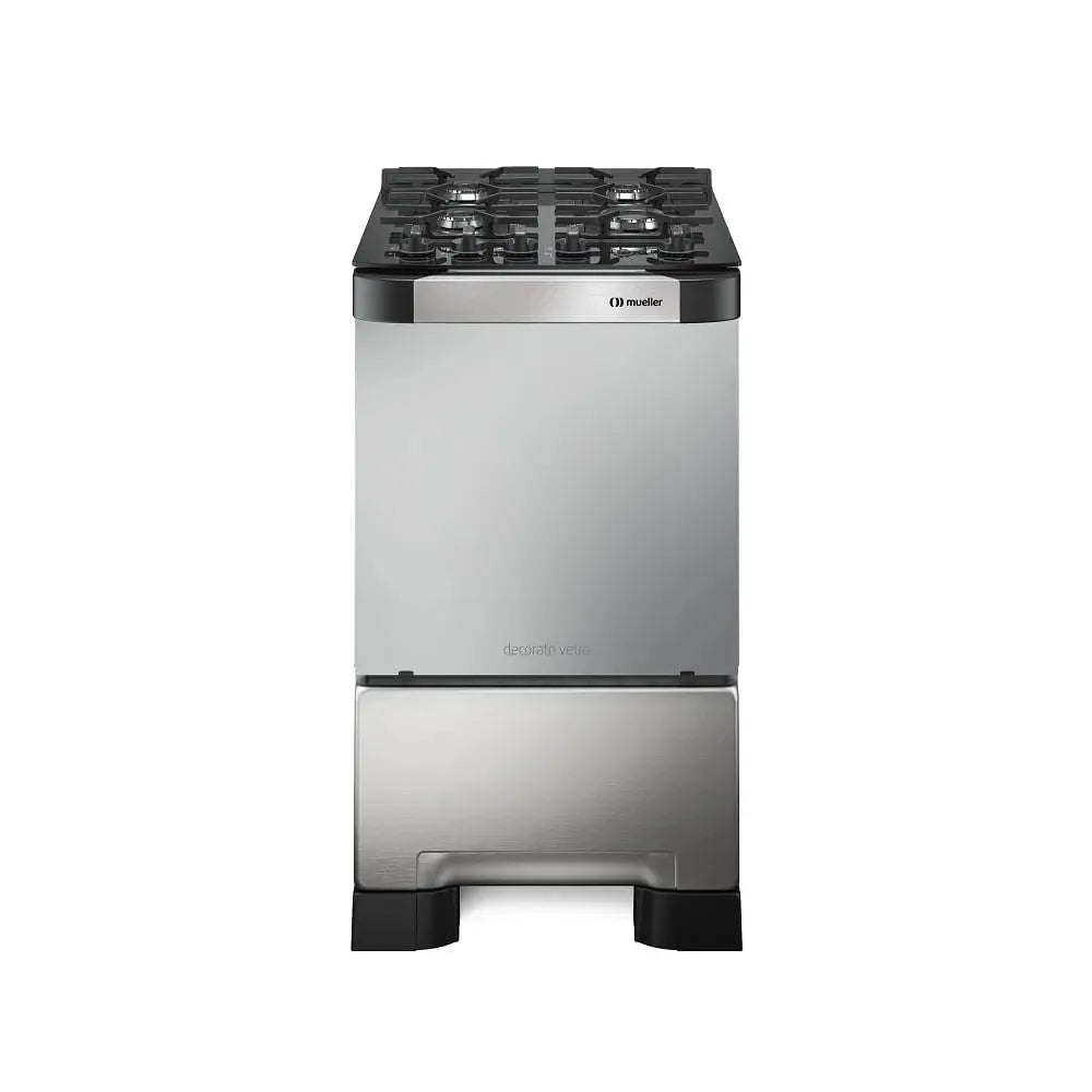 Fogão de Piso Mueller 4 Bocas Decorato Vetro Inox – Bivolt
