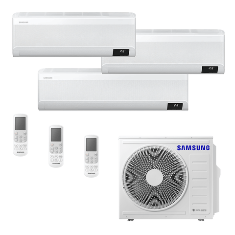 Ar-Condicionado Multi Split Inverter Samsung WindFree 24.000 BTUs (1x Evap HW 9.000 + 1x Evap HW 12.000 + 1x Evap HW 18.000) Quente/Frio 220V