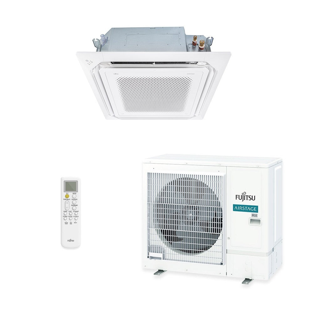 Ar-condicionado Split Cassete 4 Vias Inverter Fujitsu Airstage 30.000 BTUs R-32 Quente/Frio 220V Monofásico