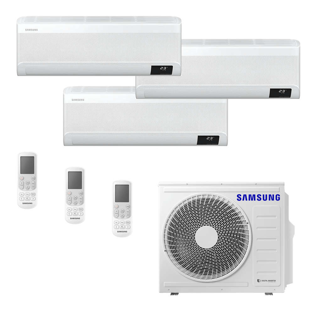 Ar Condicionado Multi-Split Samsung Wind Free Inverter 24.000 BTU/h (2x 12.000 e 1x 9.000) Quente/Frio 220v