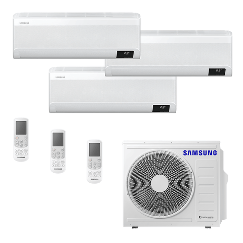 Ar-Condicionado Multi Split Inverter Samsung WindFree 24.000 BTUs (1x Evap HW 9.000 + 2x Evap HW 12.000) Quente/Frio 220V