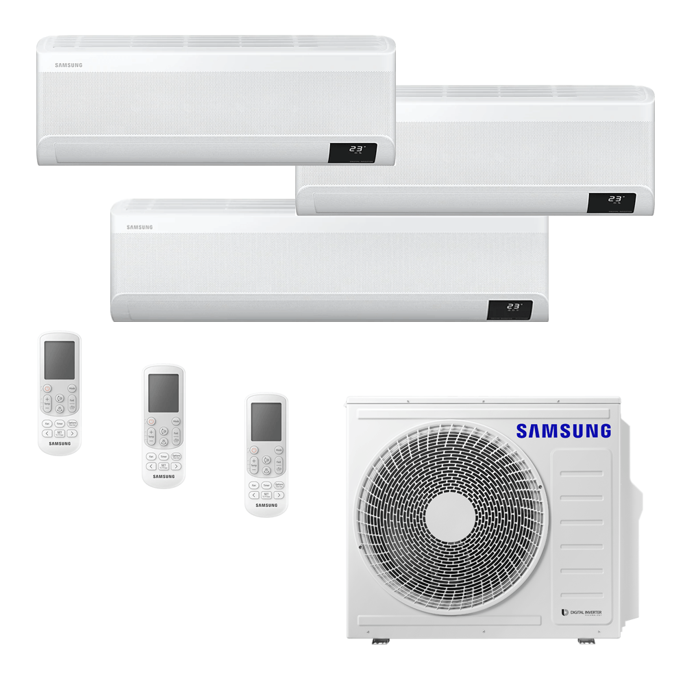 Ar Condicionado Multi-Split Samsung Wind Free Inverter 24.000 BTU/h (2x 9.000 e 1x 18.000) Quente/Frio 220v