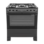 Fogão de Piso Mueller 5 Bocas Fratello Vetro com Mesa de Vidro Preto - Bivolt