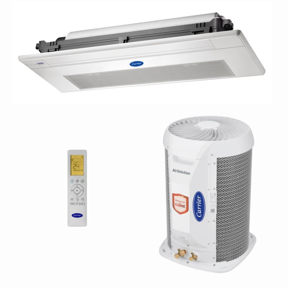 Ar-Condicionado Split Cassete Inverter 1 Via Carrier 12.000 BTUs R-32 Quente/Frio 220V Monofásico