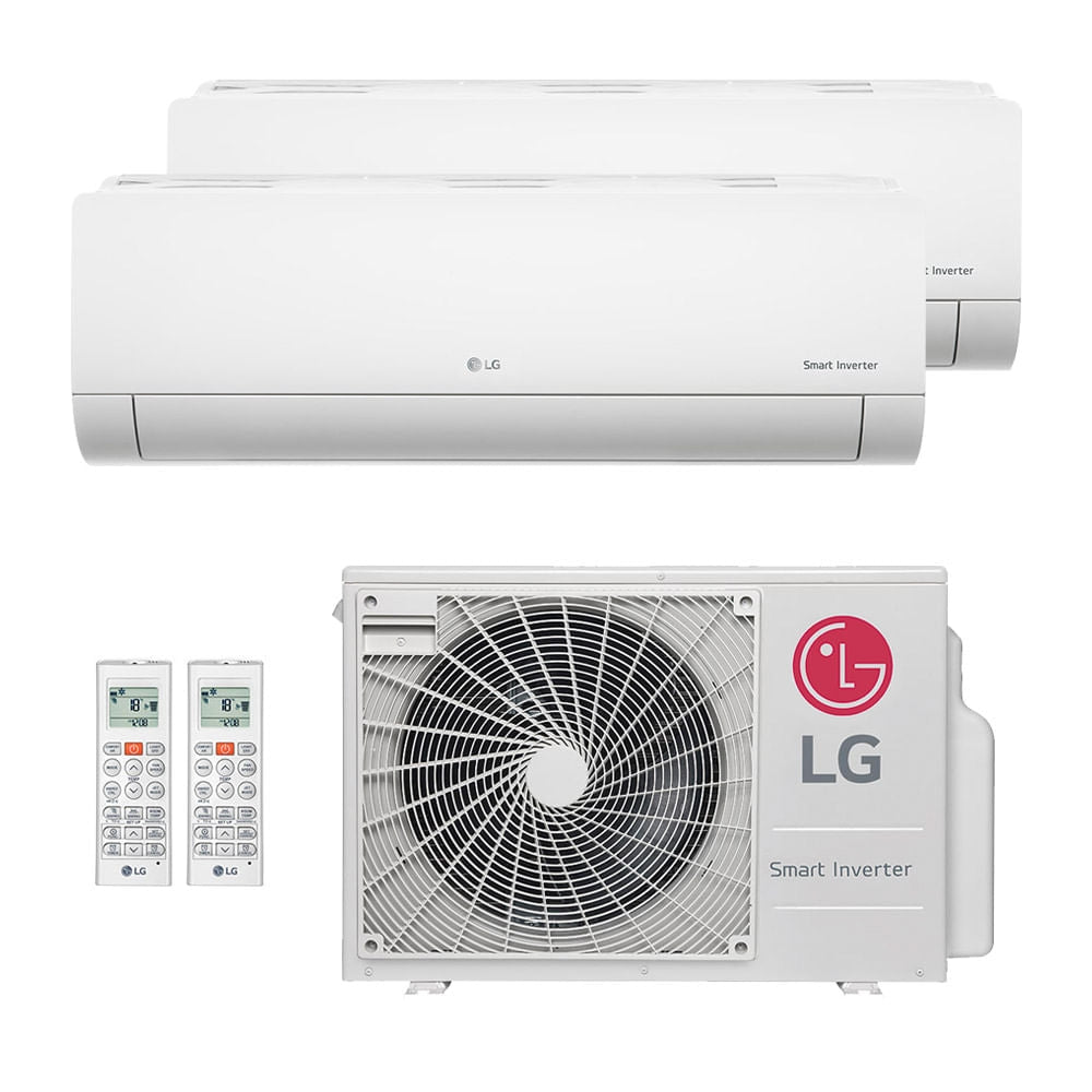 Ar-Condicionado Multi Split Inverter LG 18.000 BTUs (2x Evap HW 9.000) Quente/Frio 220V