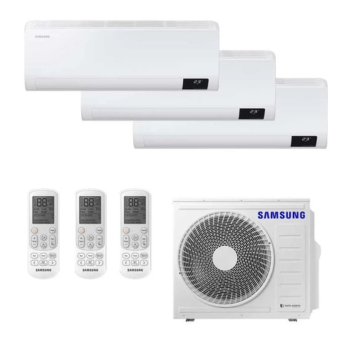 Ar-Condicionado Multi Split Inverter Samsung Ultra 24.000 BTUs (3x Evap HW 12.000) Quente/Frio 220V