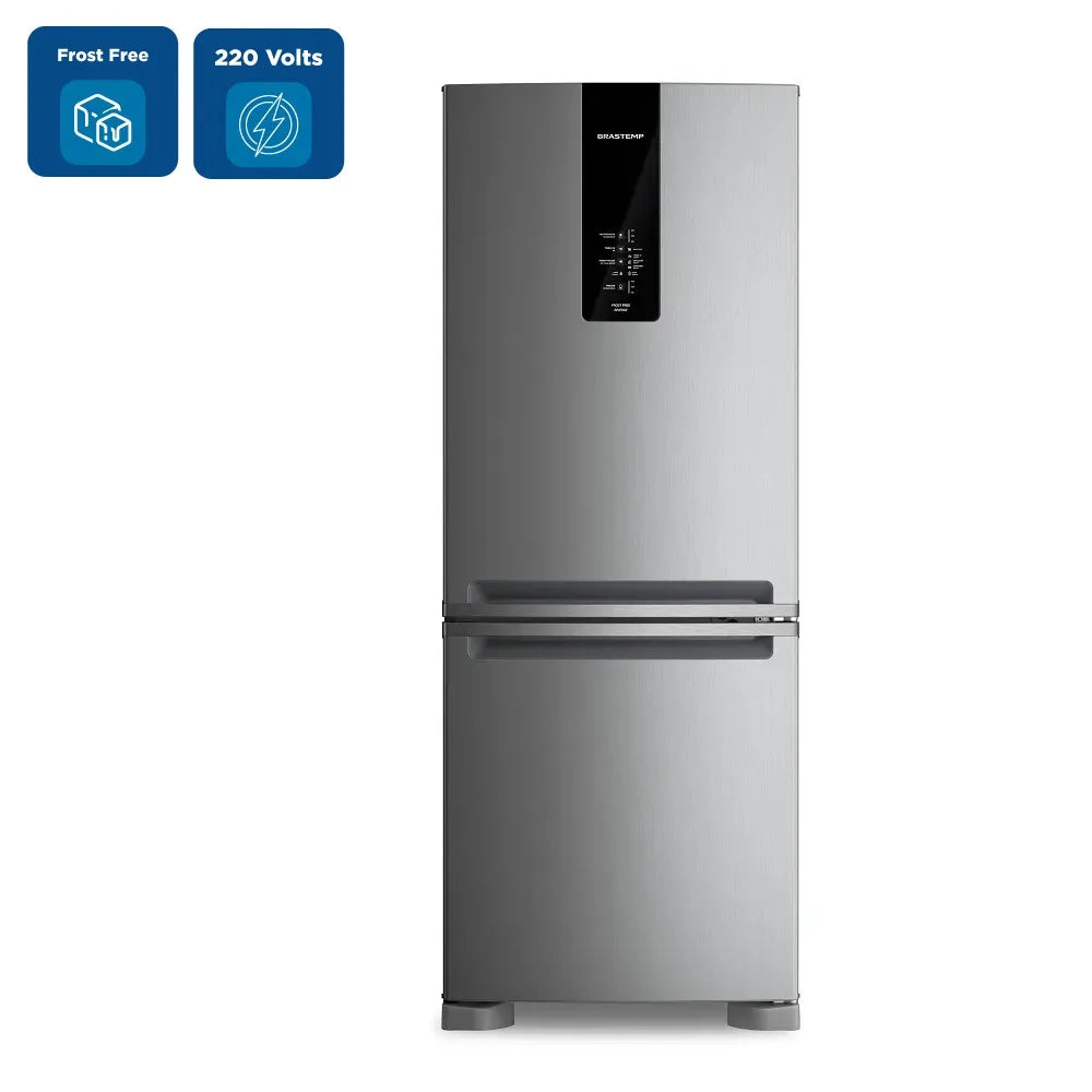Refrigerador Brastemp 447 Litros Frost Free Inverse Inox BRE57FK – 220 Volts