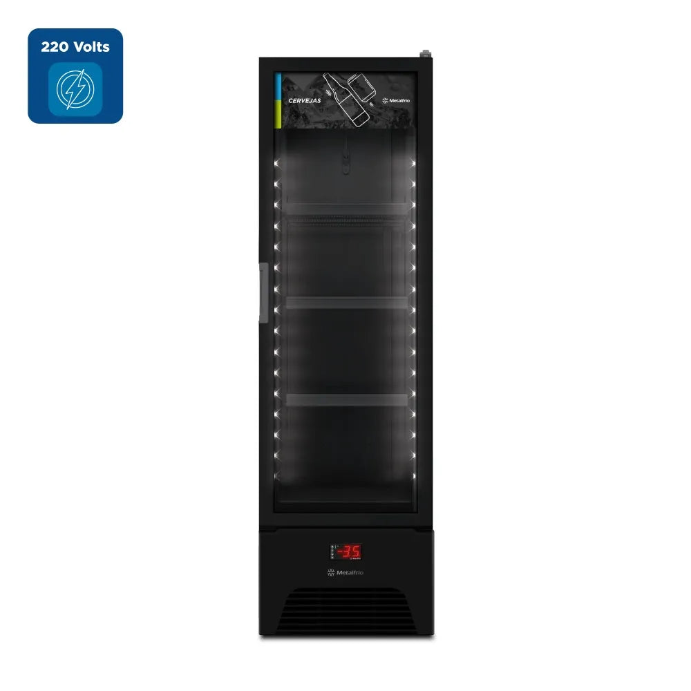 Cervejeira Metalfrio 293 Litros Slim Optima All Black VN28RH - 220 Volts