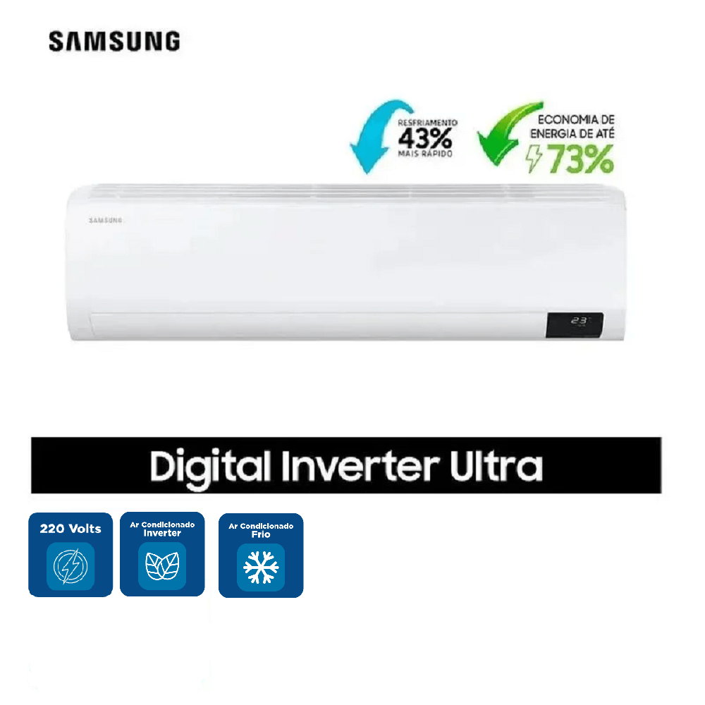 Ar Condicionado Split Hi Wall Inverter Samsung Digital Ultra 22000 BTU/h Frio AR24TVHZDWKNAZ – 220 Volts