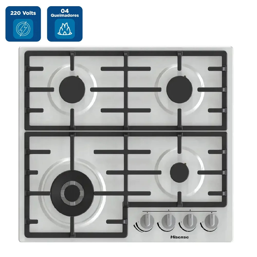 Cooktop Hisense 4 Bocas Inox GM663XB - 220 Volts