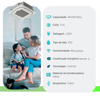 Ar-condicionado Split Cassete - 4 Vias - Inverter R-32 - Electrolux - 48.000 BTUs - Frio - 220V Monofásico