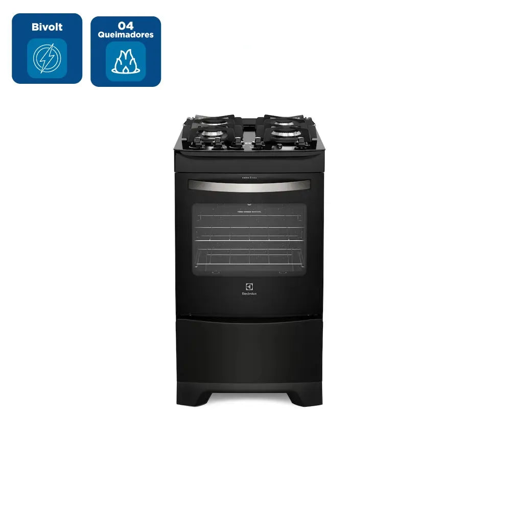 Fogão de Piso Electrolux 4 Bocas Preto 52LPV - Bivolt