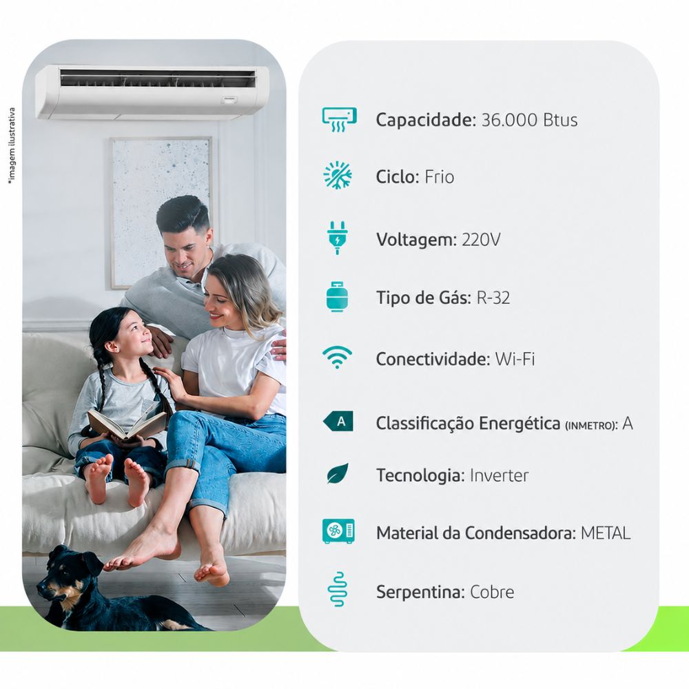 Ar Condicionado Split Piso-teto - Inverter R-32 - Hisense - 36.000 BTUs - Frio - 220V Monofásico