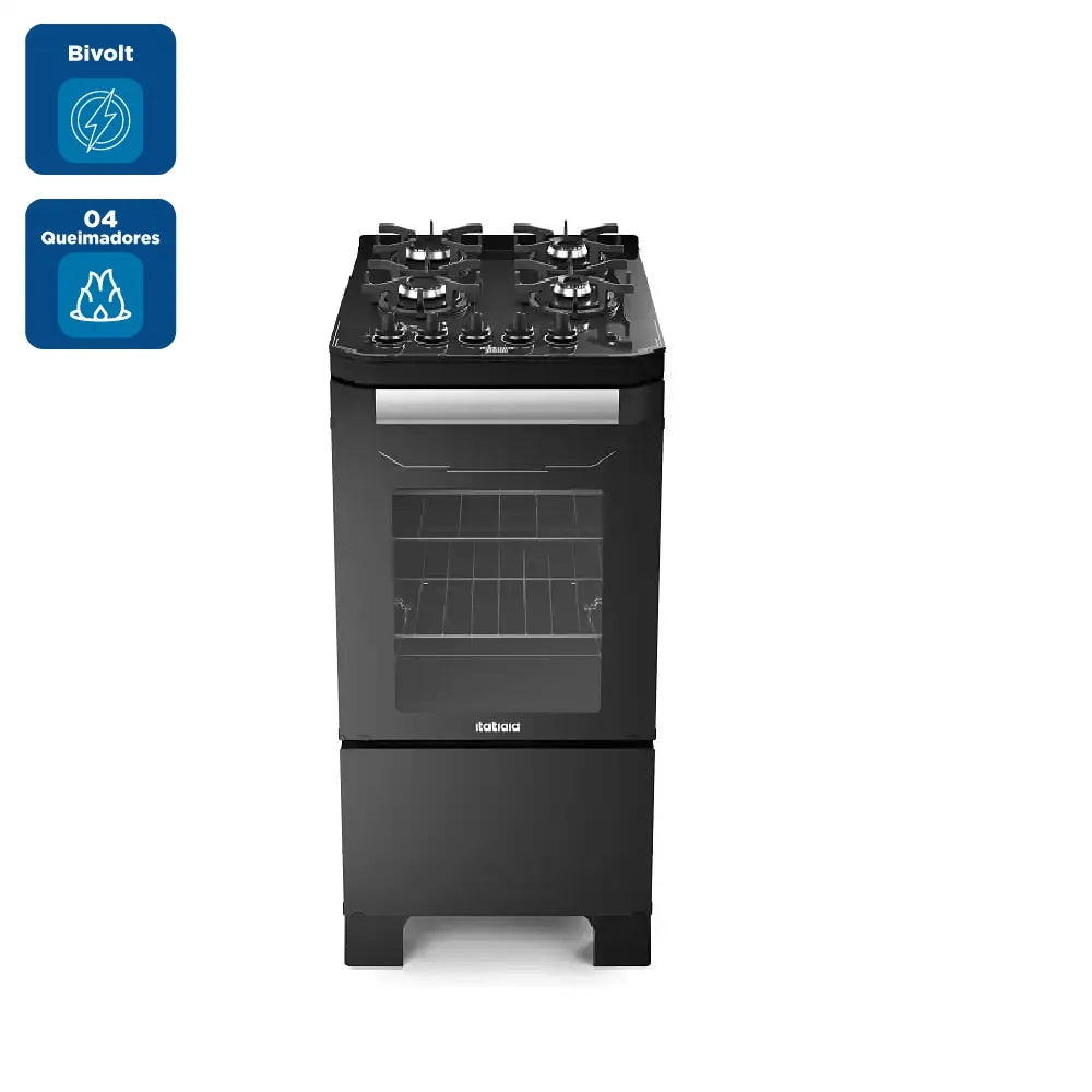 Fogão de Piso Itatiaia  4 Bocas Itamaster Preto – Bivolt