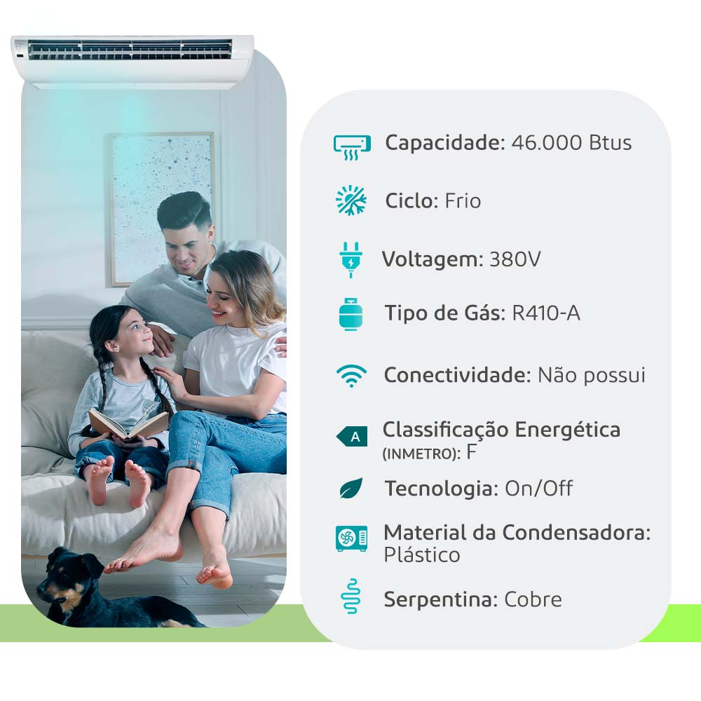 Ar Condicionado Split Teto - On/Off - Carrier - Xperience - 46.000 BTUs - Frio - 380V Trifásico