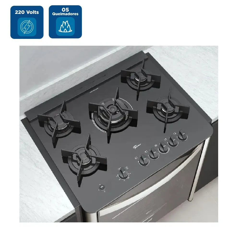 Fogão de Embutir Fischer 5 Bocas Gran Cheff - 220 Volts