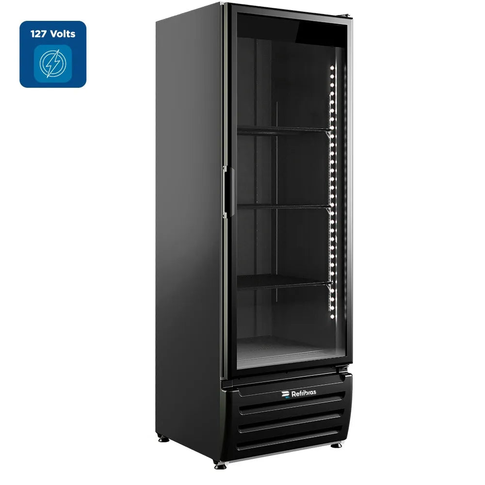Freezer Vertical Refribras 500 Litros Porta de Vidro Preto Vega FV500P1 - 127 Volts