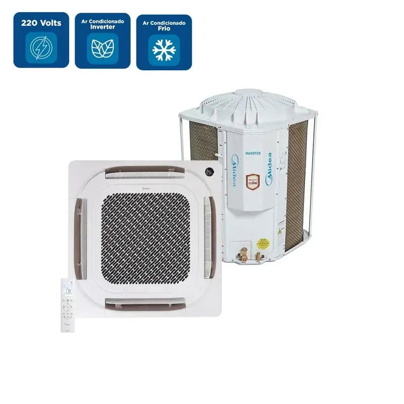 Ar Condicionado Split Cassete 4 Vias Inverter Springer Midea Connect 60000 BTU/h Frio Monofásico 40KVQD60M5 - 220 Volts