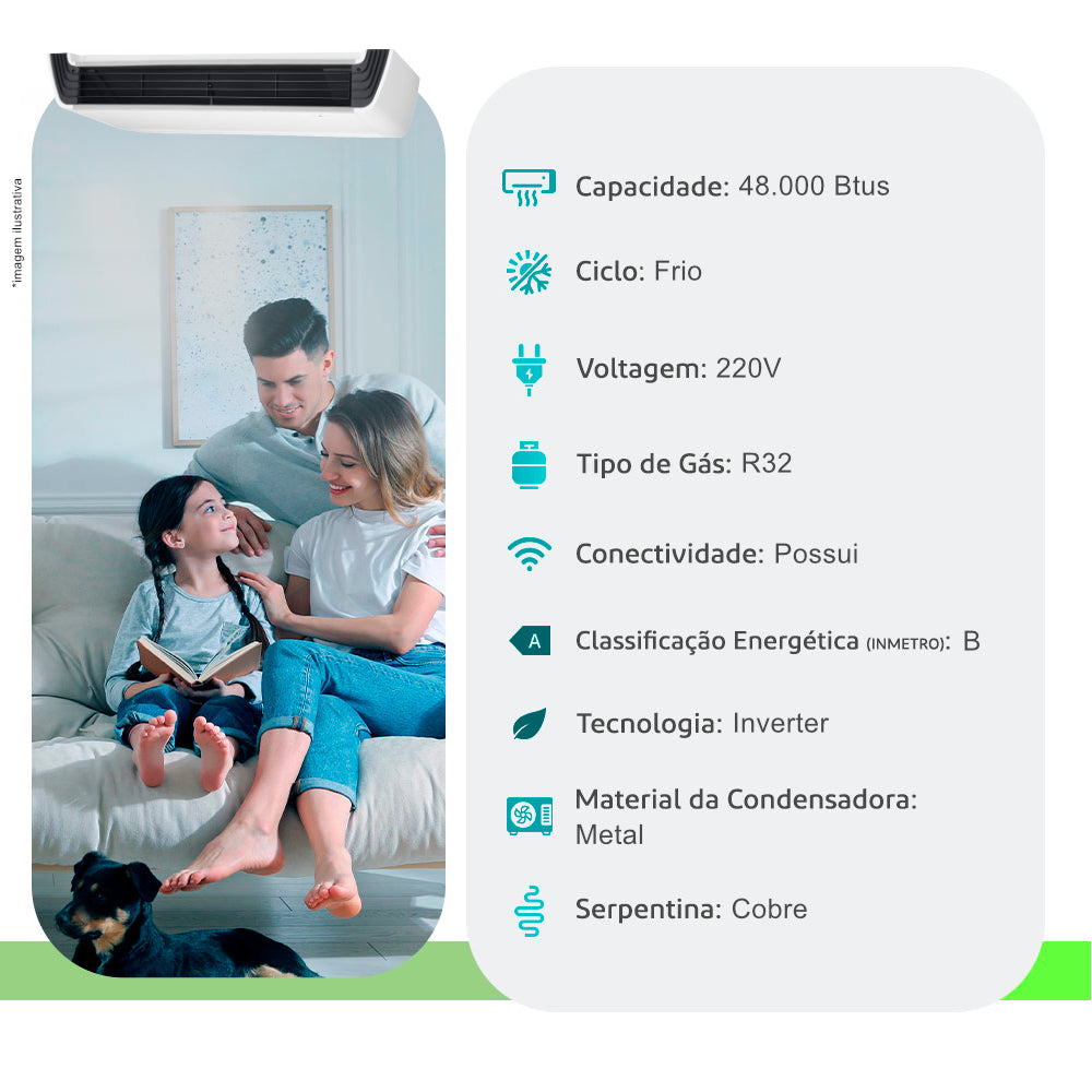 Ar Condicionado Split Teto - Inverter R-32 - LG - 48.000 BTUs - 220V Monofásico