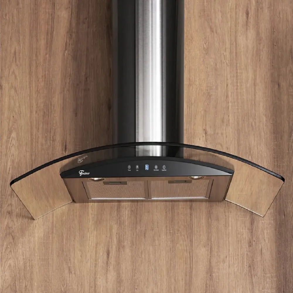 Coifa de parede Fischer Talent Touch 90 cm Vidro Digital - 127 Volts