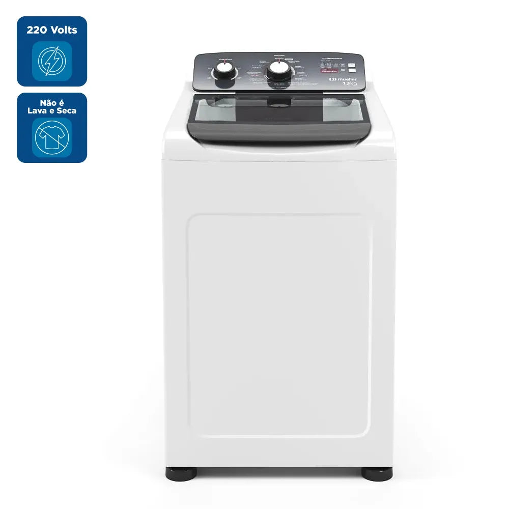 Lavadora de Roupas Automática Mueller 13Kg Ultracentrifugação e Ciclo Rápido Branca MLA13 – 220 Volts