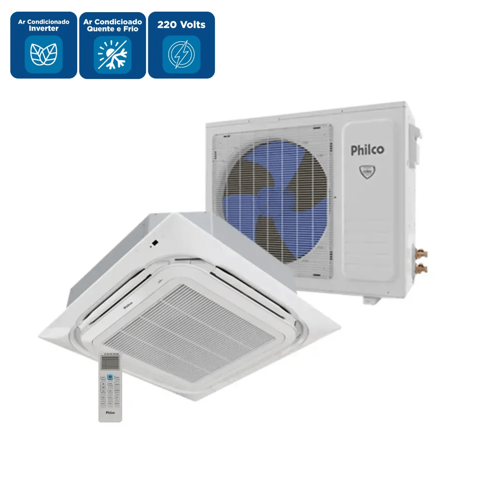 Ar Condicionado Split Cassete Philco Eco Inverter 24000 BTU/h Quente e Frio Monofásico PAC24000ICQFM16 – 220 Volts