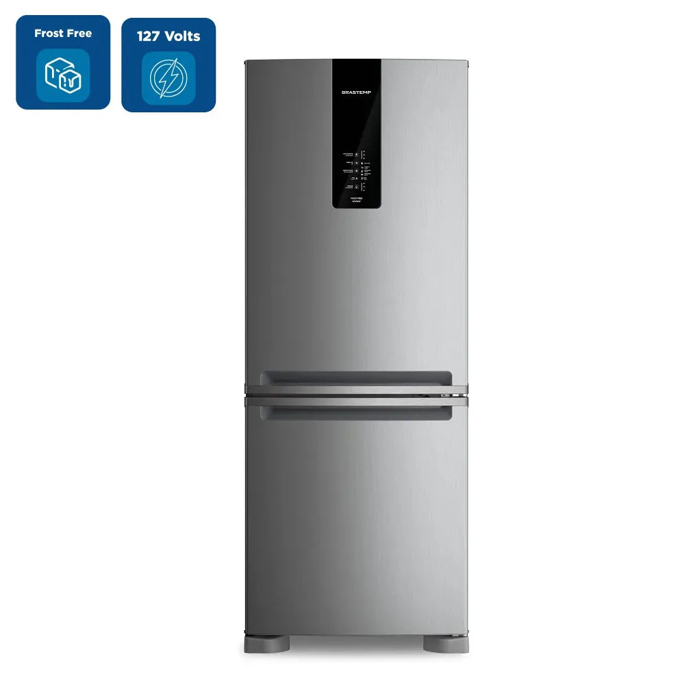 Refrigerador Brastemp 447 Litros Frost Free Inverse Inox BRE57FK – 127 Volts