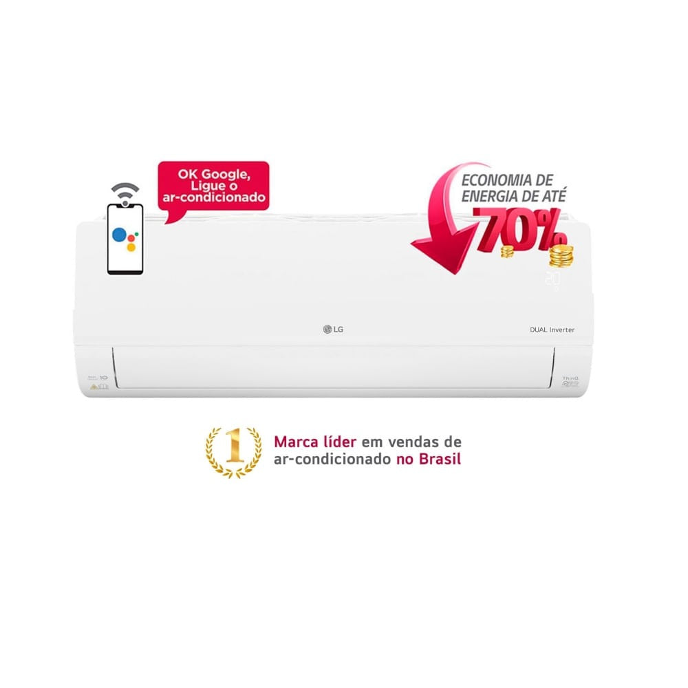 Ar-Condicionado LG AI DUAL Inverter Voice 12.000 BTUs Quente/Frio 220V - S3-W12JA31A