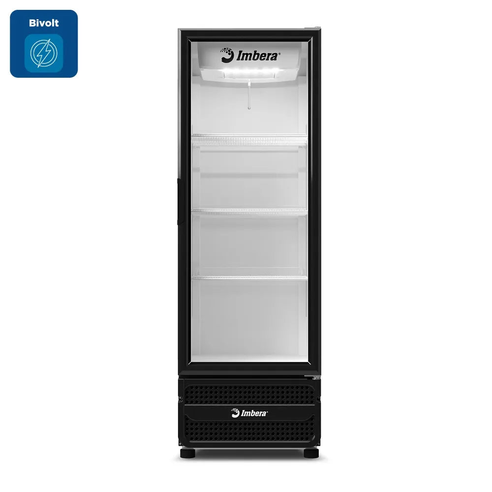 Expositor Vertical Imbera 453 Litros Inverter Porta de Vidro Padrão Preto VRS16 - Bivolt