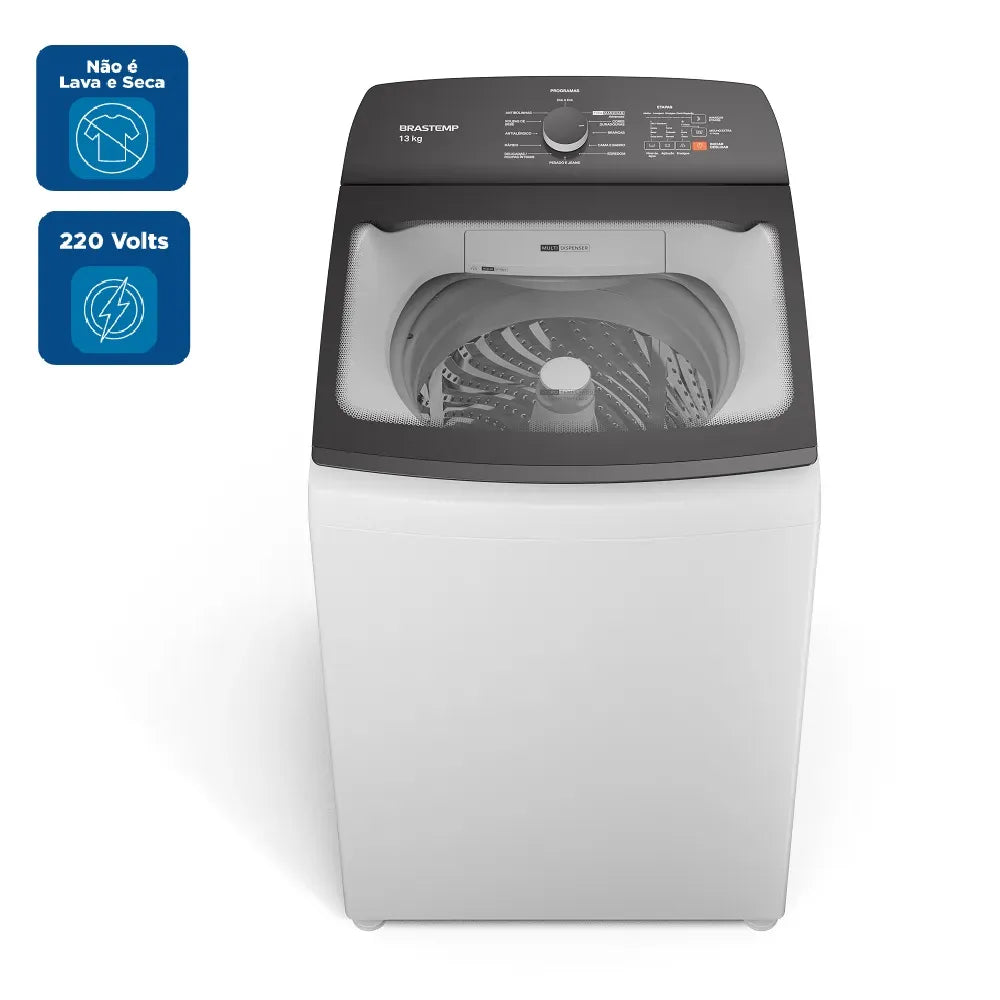 Lavadora  Brastemp 13Kg com Ciclo Tira Manchas Advanced e Ciclo Antibolinha Branca BWK13AB – 220 Volts