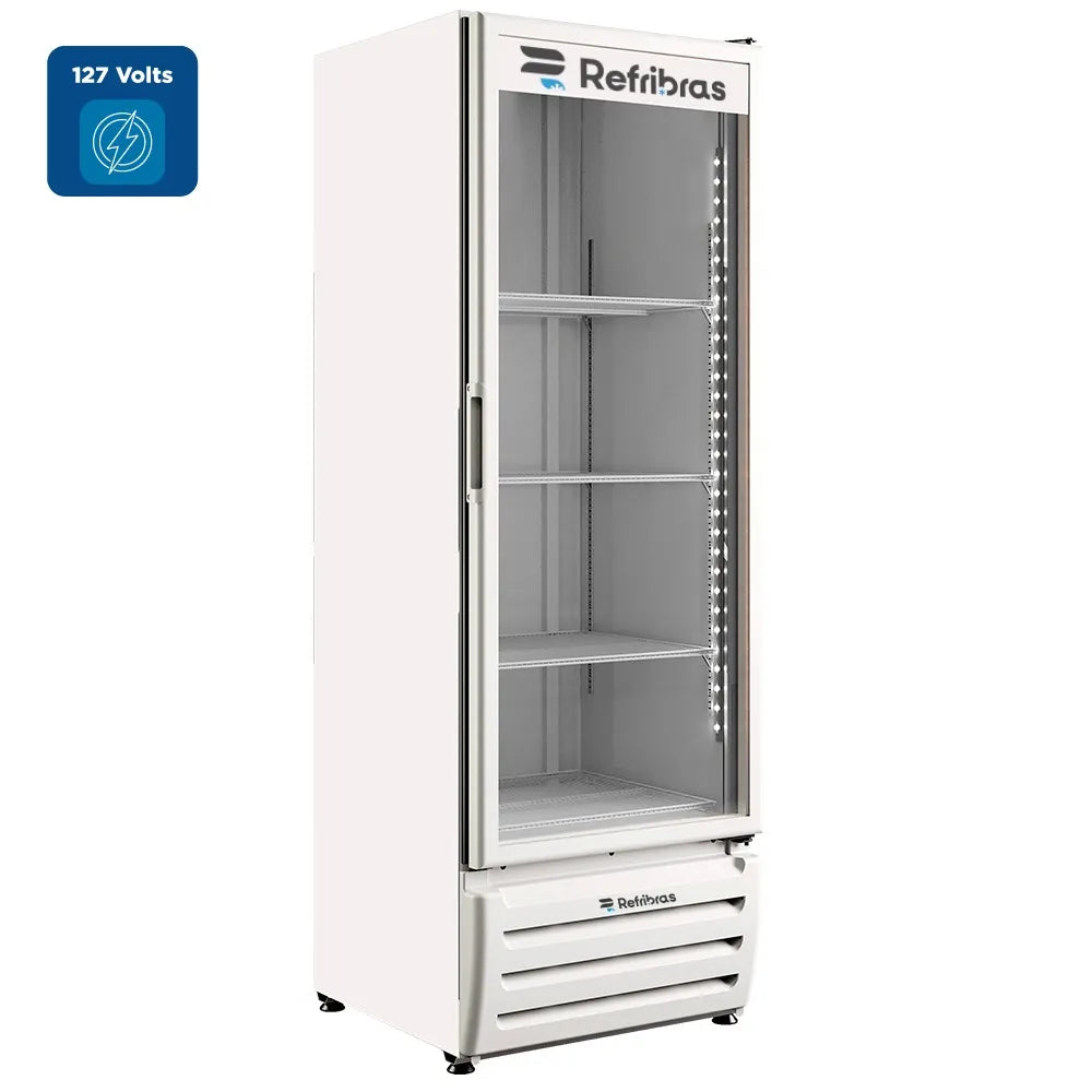 Freezer Vertical Refribras 500 Litros Porta de Vidro Branco Vega FV500B1 - 127 Volts