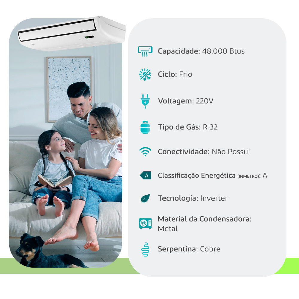 Ar Condicionado Split Piso Teto - Inverter R-32 - Plus - Elgin - 48.000 BTUs - Frio - 220V Monofásico