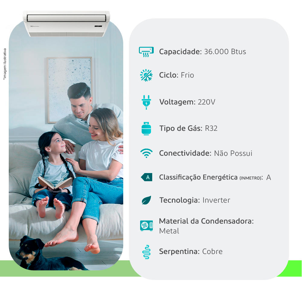Ar Condicionado Split Piso-teto - Inverter R-32 - Electrolux - 36.000 BTUs - Frio - 220V Monofásico