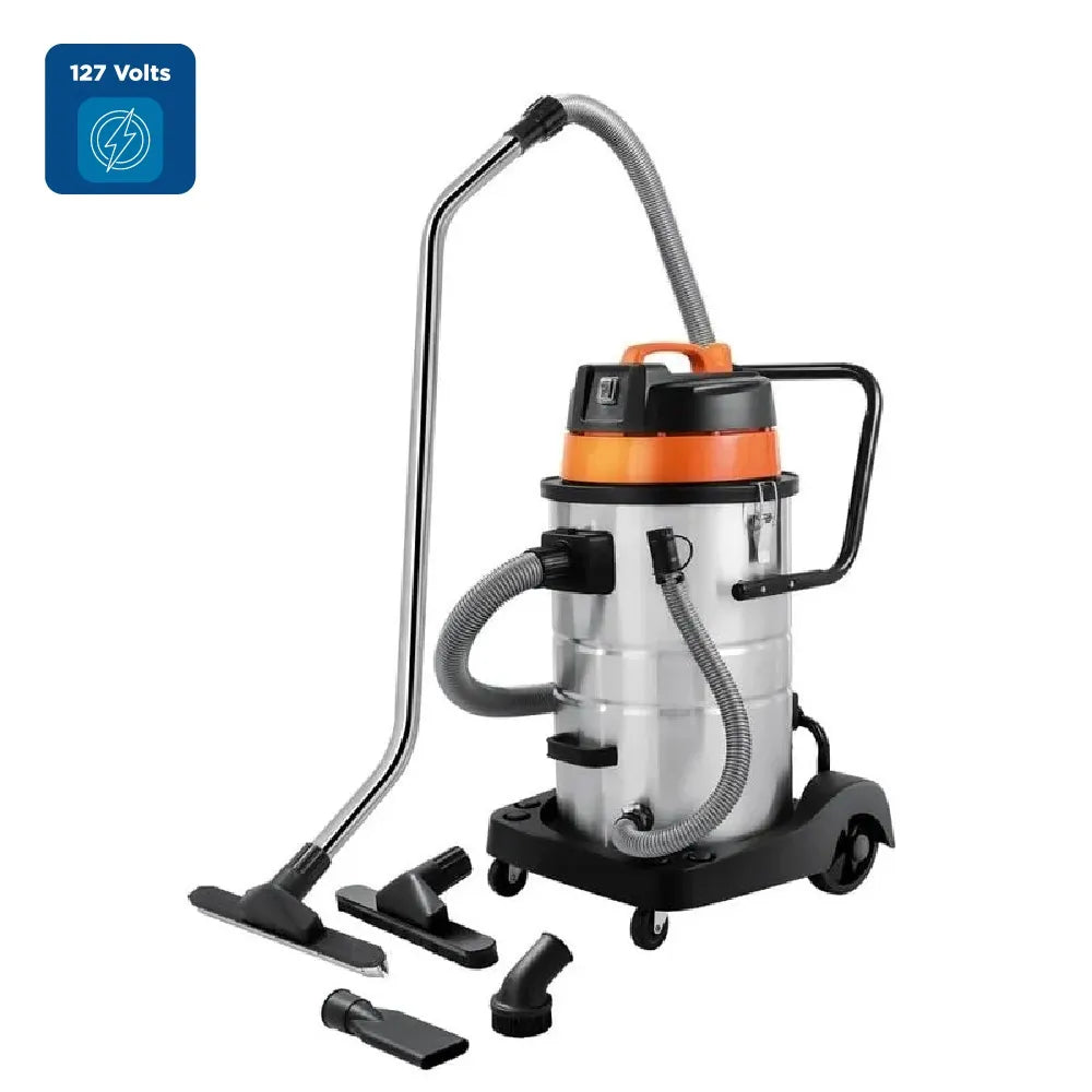 Aspirador de Pó para Sólidos e Líquidos Tramontina 50 Litros 1400W Inox - 127 Volts