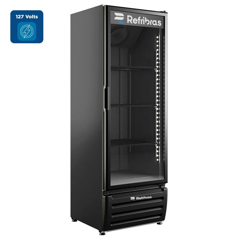 Cervejeira Refribras 500 Litros Porta de Vidro Preta Vega C500P1 - 127 Volts