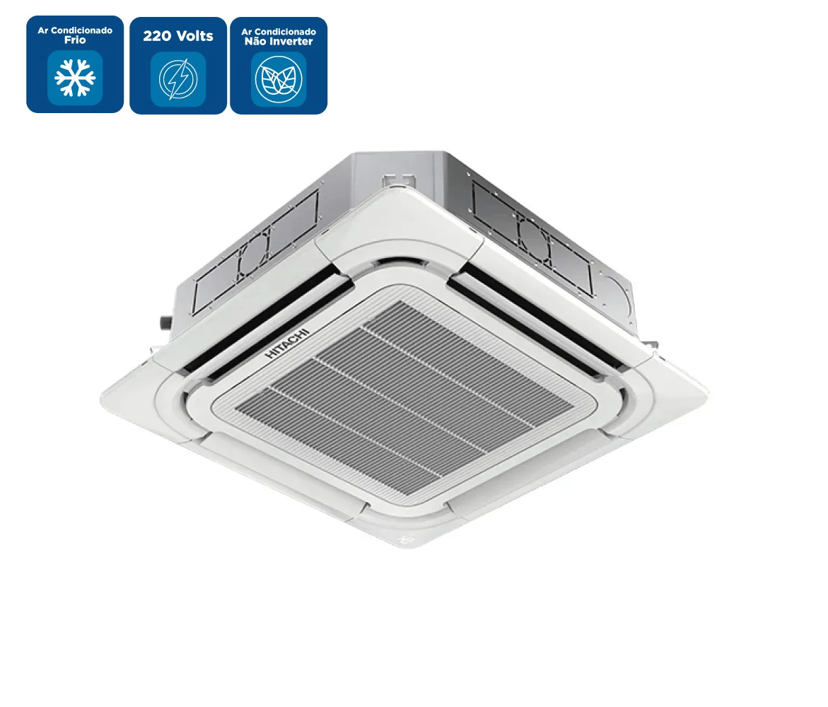 Ar Condicionado Split Cassete 4 Vias AirCore 500 Hitachi 48000 BTU/h Frio Trifásico SCI48I5F – 220 Volts