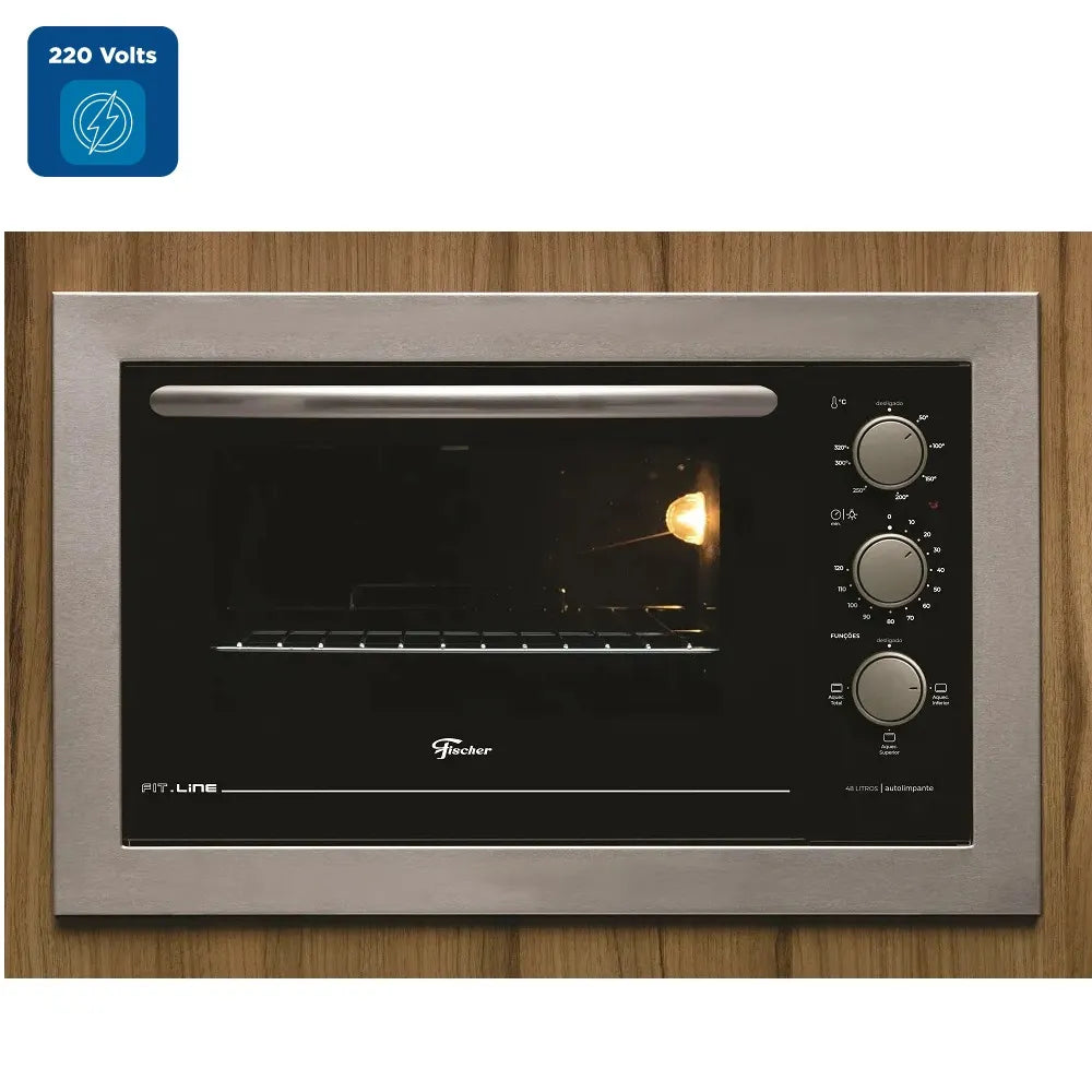 Forno de Elétrico de   Embutir Fischer 48 Litros Fit Line Inox – 220 Volts