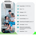 Ar Condicionado Split Cassete 4 Vias - Inverter R-32 - Gree - G-prime Compact - 54.000 BTUs - Frio - 220V Monofásico