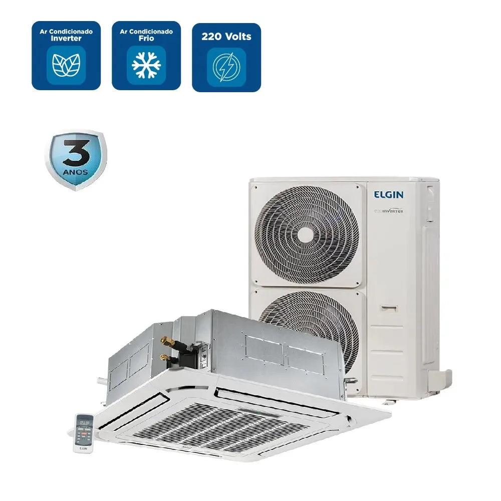Ar Condicionado Split Cassete Inverter Elgin 48000 BTU/h Frio Monofásico 45KVFI48B2NB – 220 Volts
