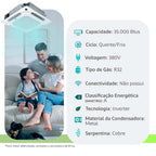Ar Condicionado Split Cassete 4 Vias - Inverter R-32 - Fujitsu Airstage - 35.000 BTUs - Quente/Frio - 380V