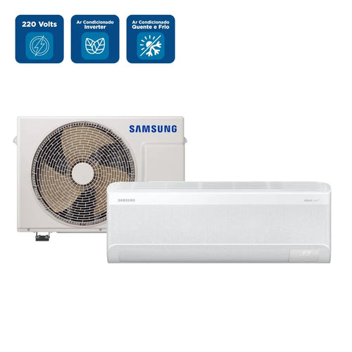 Ar Condicionado Split Hi Wall Inverter Samsung WindFree AI 12000 BTU/h Quente e Frio AR12DXFAAWKXAZ – 220 Volts