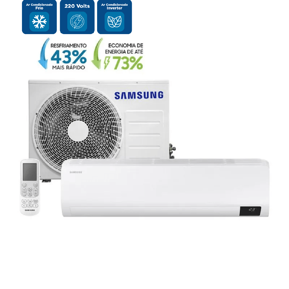Ar Condicionado Split Samsung Digital Inverter Ultra 22000 BTU/h Frio AR24BVHZCWKNAZ - 220 Volts
