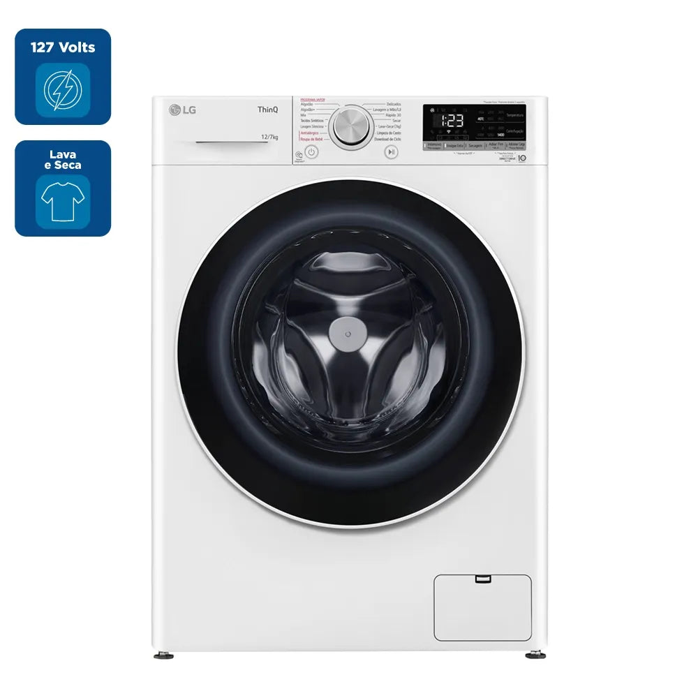 Lava e Seca LG 12Kg Smart com Inteligência Artificial AIDD Branca VC4 CV5012WC4 - 127 Volts
