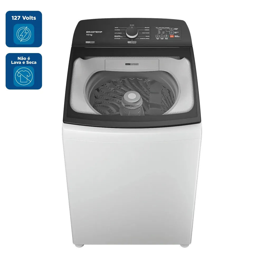 Lavadora de Roupas Brastemp 16Kg com Ciclo Tira Manchas Advanced e Smart Sensor Branca BWF16AB - 127 Volts